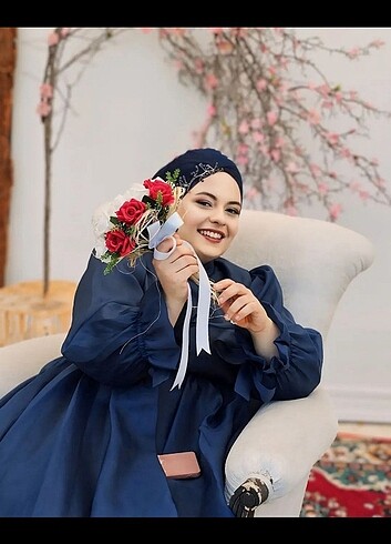 Diğer KEVSER BAHADIR LACİVERT ELBİSE