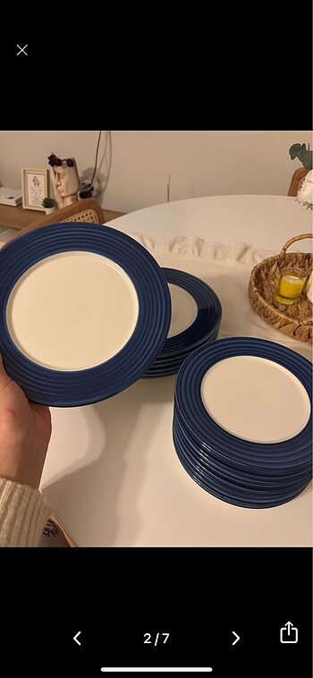Emsan mavi servis ve pasta tabagi