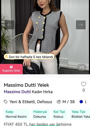 Massimo Dutti Zebra Desenli Kolsuz Mini Bluz