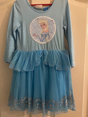 Elsa karakterli kız çocuk elbise