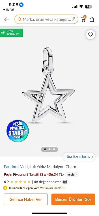 Orjinal pandora charm