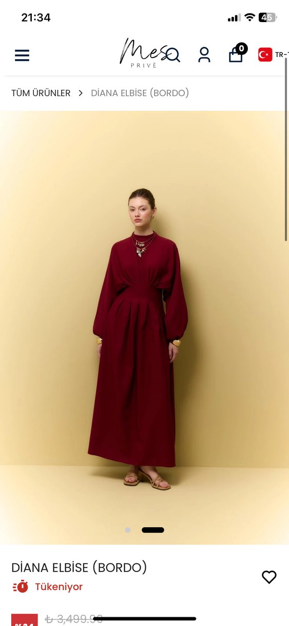 Mes Prive Marka Bordo Yüksek Yakalı Uzun Bohem Elbise - Görsel 3