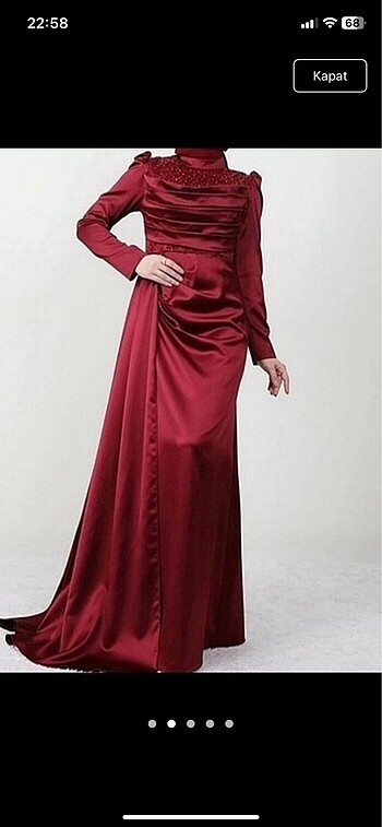 Bordo tesettür abiye - Görsel 2