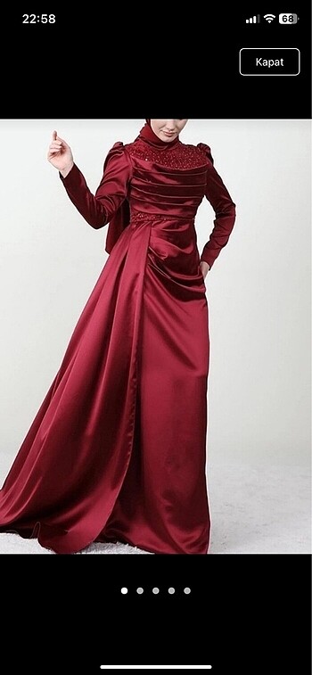 Bordo tesettür abiye - Görsel 3