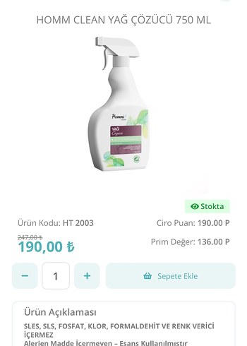 HOMM Clean Yağ Çözücü 750 ml