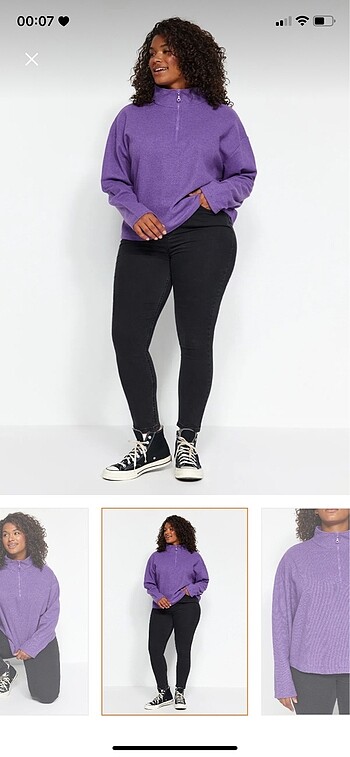 Trendyol & Milla Mor ince örme sweatshirt