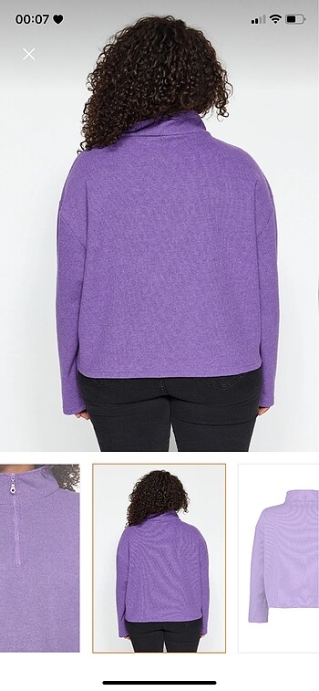 50 Beden mor Renk Mor ince örme sweatshirt