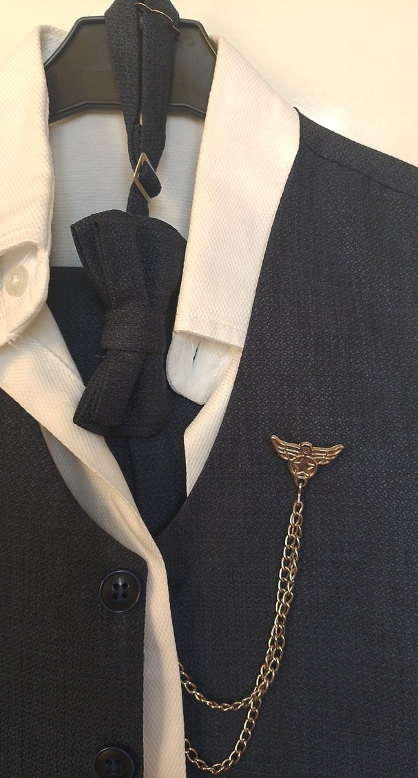 lacivert beyaz gömlekli yelekli takım - Görsel 4