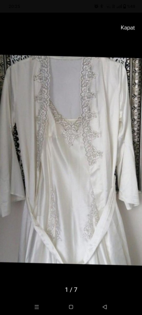 saten gecelik sabahlık seti - Görsel 2