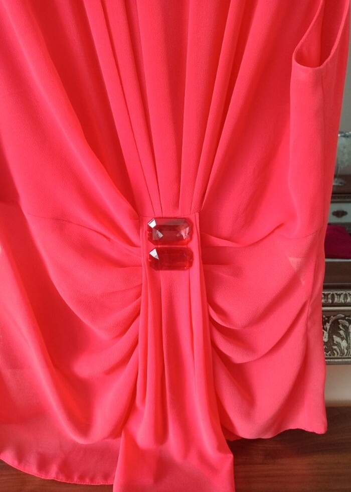 Nar çiçeği şifon bluz - Görsel 4