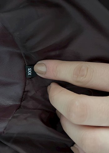 Trendyol & Milla Düğmeli fermuarlı bordo Deri Kadın Ceket