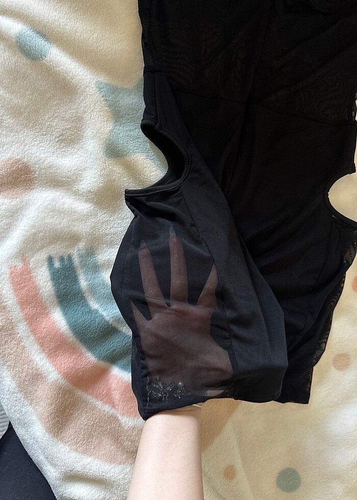 Tül siyah elbise - Görsel 3