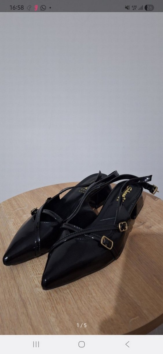 Siyah Tokalı Stiletto Kadın Ayakkabı - Görsel 4