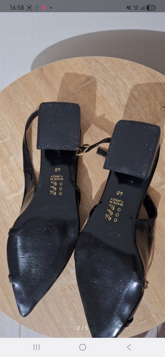 Siyah Tokalı Stiletto Kadın Ayakkabı - Görsel 3