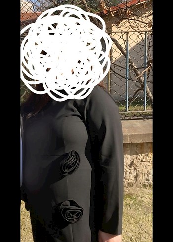 Uzun Siyah Büyük Beden Elbise - Görsel 3