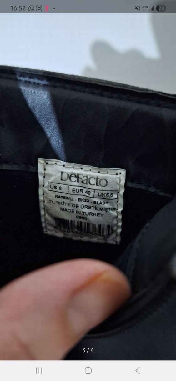 Kadın Siyah Deri Bot - Görsel 3