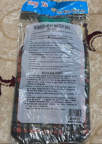 Ekose Desenli Peluş Sıcak Su Torbası - Görsel 3