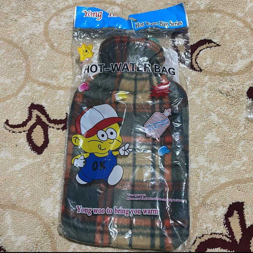 Ekose Desenli Peluş Sıcak Su Torbası - Görsel 2