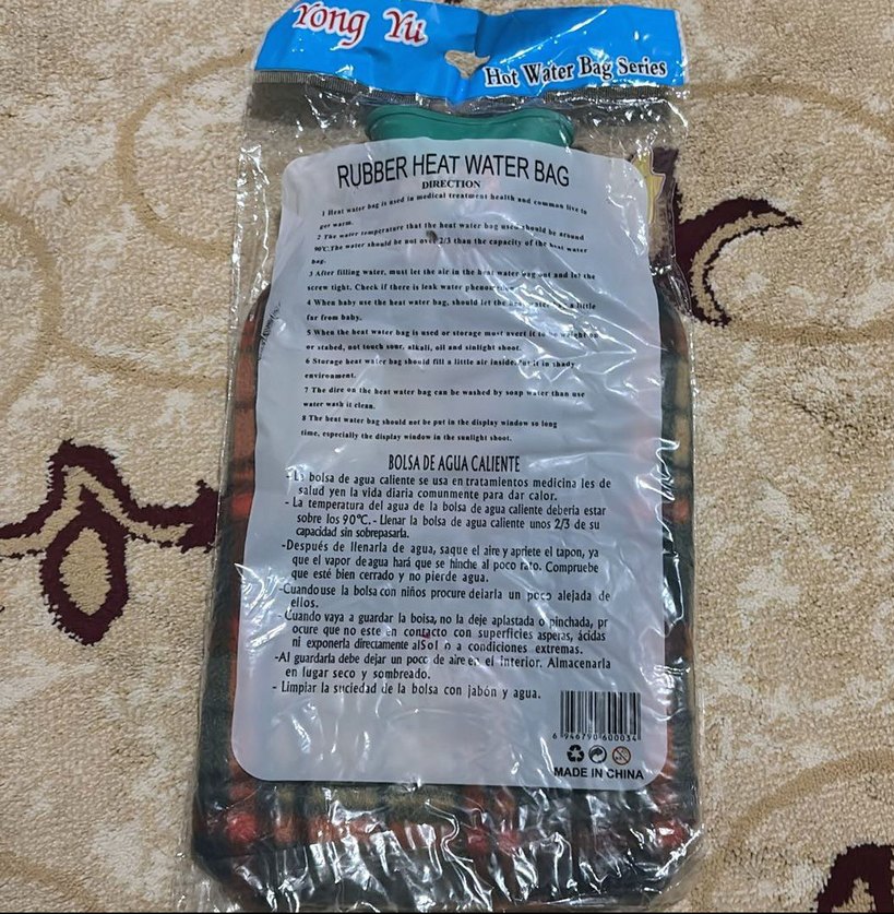 Ekose Desenli Peluş Sıcak Su Torbası - Görsel 3