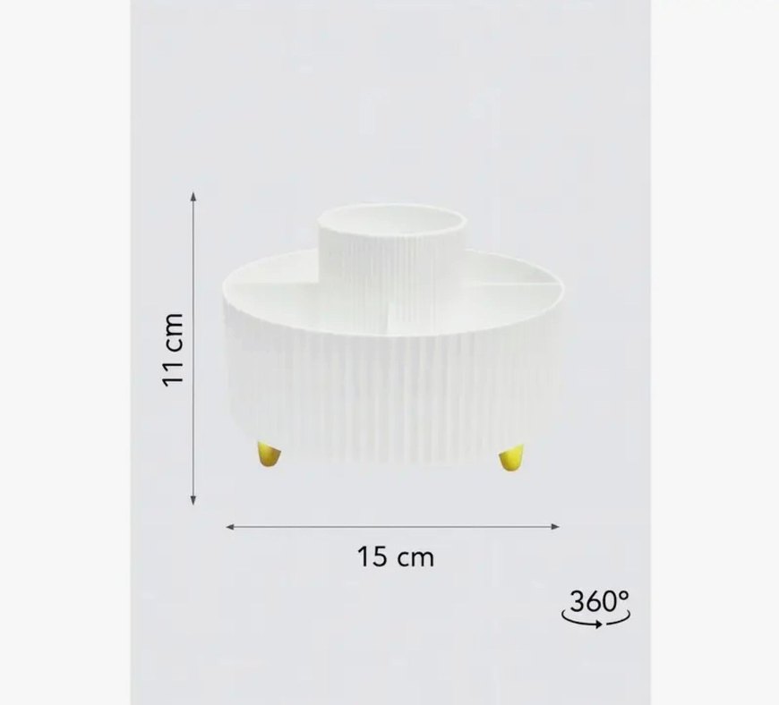 360° Dönebilen Beyaz Makyaj Organizeri - Görsel 4