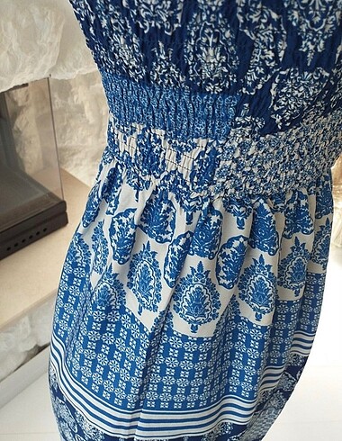 s Beden mavi Renk Koton yazlık elbise