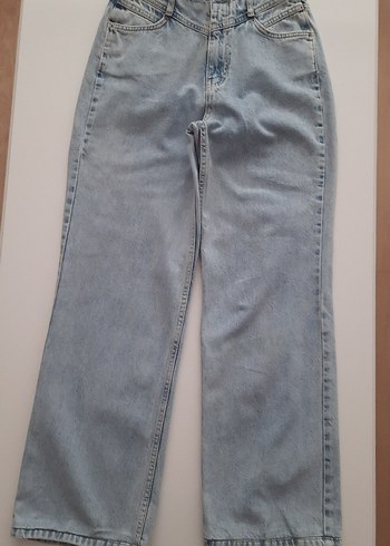 Kadın Mavi geniş paça Kot Pantolon