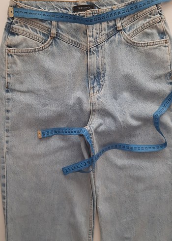 36 Beden Kadın Mavi geniş paça Kot Pantolon