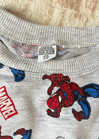 11-12 Yaş Beden gri Renk Erkek Çocuk Marvel Baskılı pijama takımı