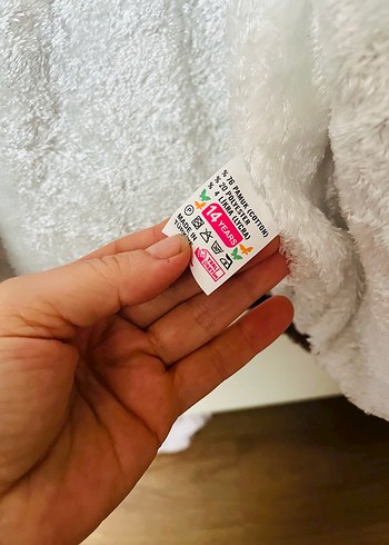 Kapüşonlu Kahverengi Beyaz Peluş Çocuk Mont - Görsel 3