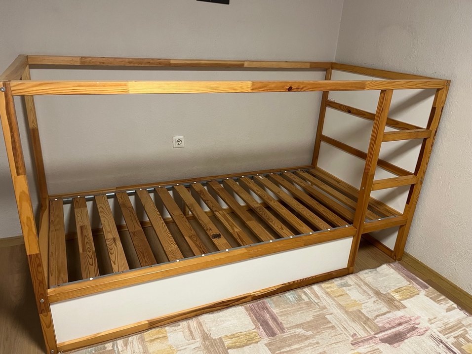 IKEA KURA Çift Yönlü Çocuk Yatağı Beyaz/Çam - Görsel 3