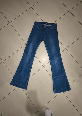 32 Beden Kadın Mavi Midi Boy Denim Jean