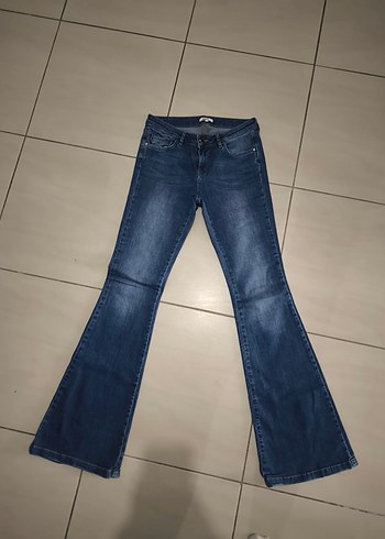 ipekyol Kadın Mavi Bol Paça Denim Pantolon