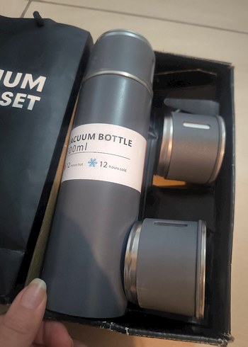 Gri  Termos - Sıcak Tutma Özellikli - Görsel 9