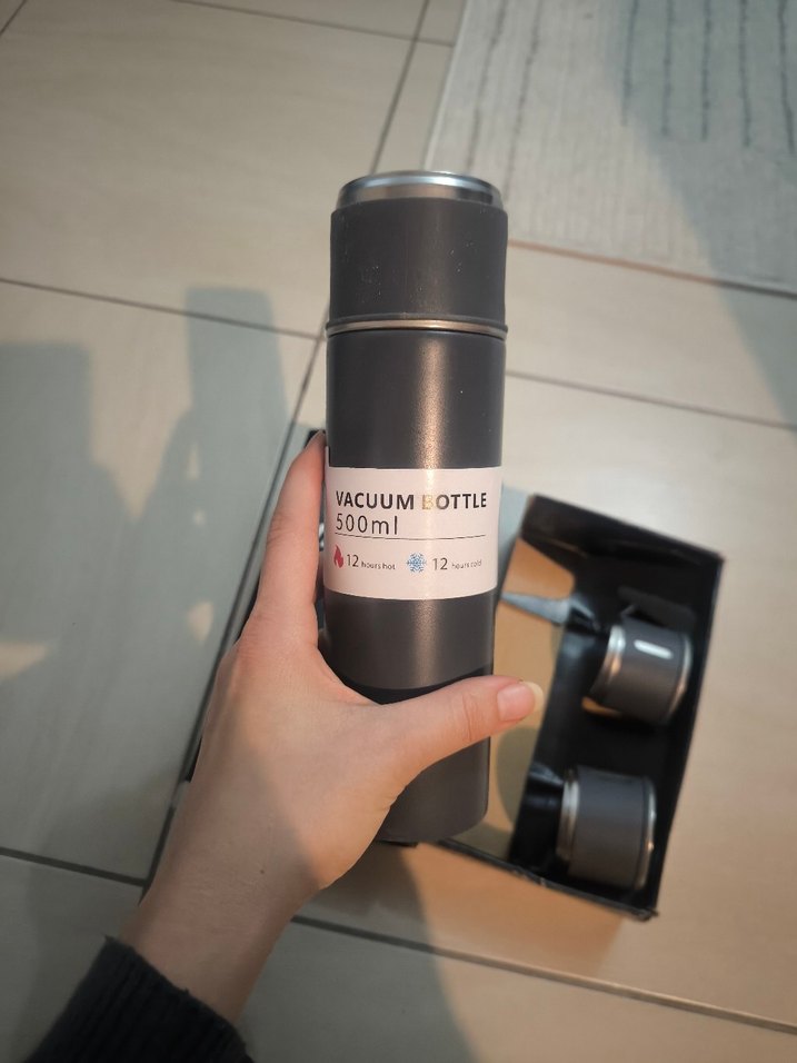 Gri  Termos - Sıcak Tutma Özellikli - Görsel 2