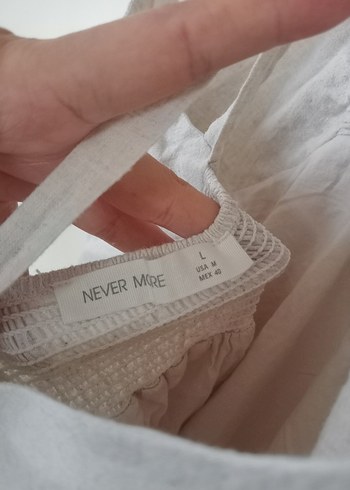 l Beden beyaz Renk keten elbise