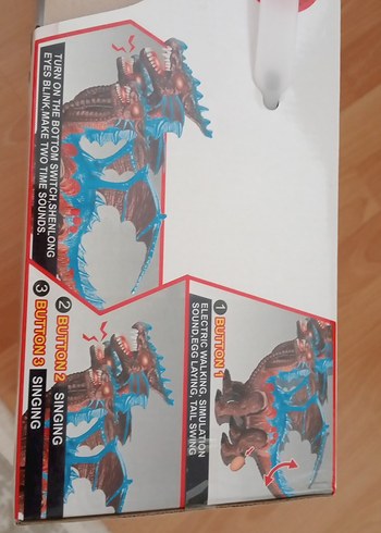 Beden Renk Mavi-Kahverengi Üç Başlı Ejderha Aksiyon Figürü