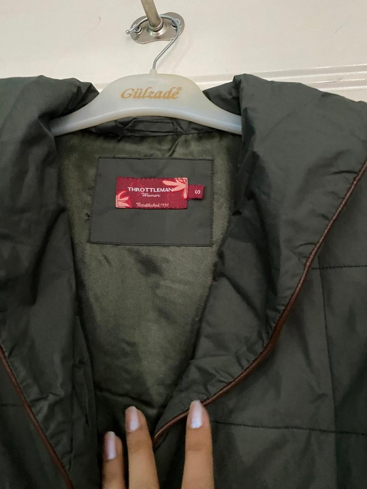 Kadın  yeşil  Kısa Fermuarlı Mont( yağmurluk) - Görsel 4