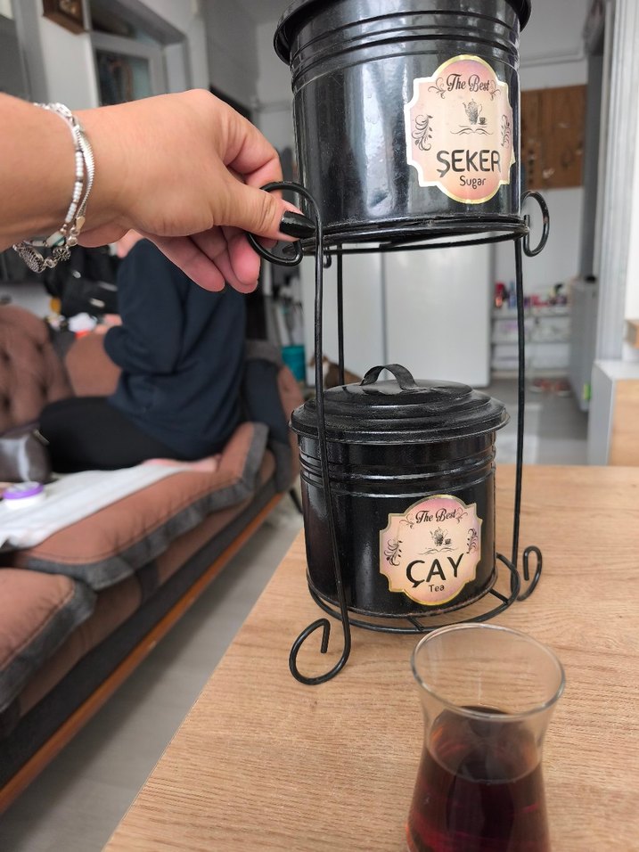 Bordo Çay ve Şeker Kavanoz Seti - Görsel 2