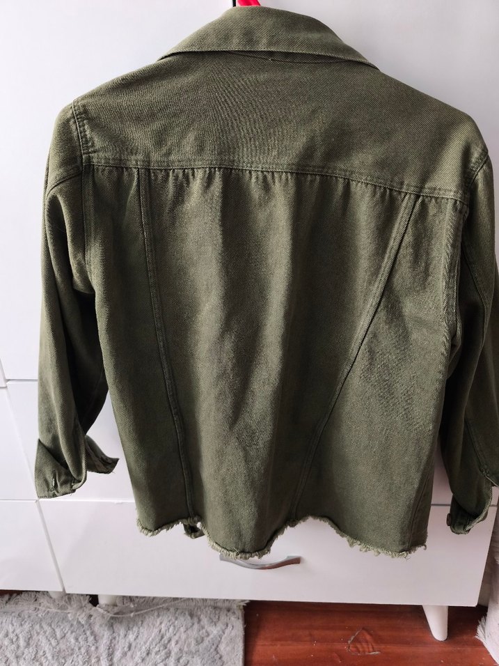 Düğmeli Haki Kamuflaj Kot Ceket - Görsel 3