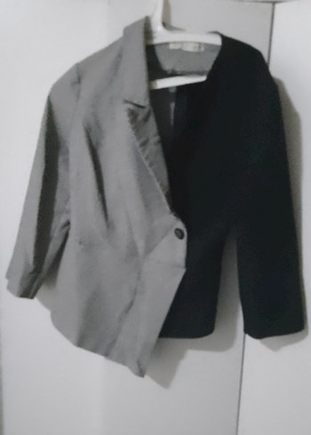 Gri Kadın Keten Midi Blazer