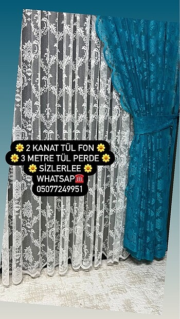 3 METRE ve 2 KANAT TÜL FON SİZLERLE İSTEĞE RE DİKİM YAPILIR ????