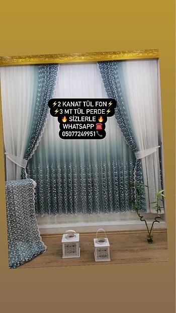 2 kanat tül fon