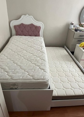 Beyaz Pastel Renkli Çekmeceli Çocuk Yatağı - Görsel 3