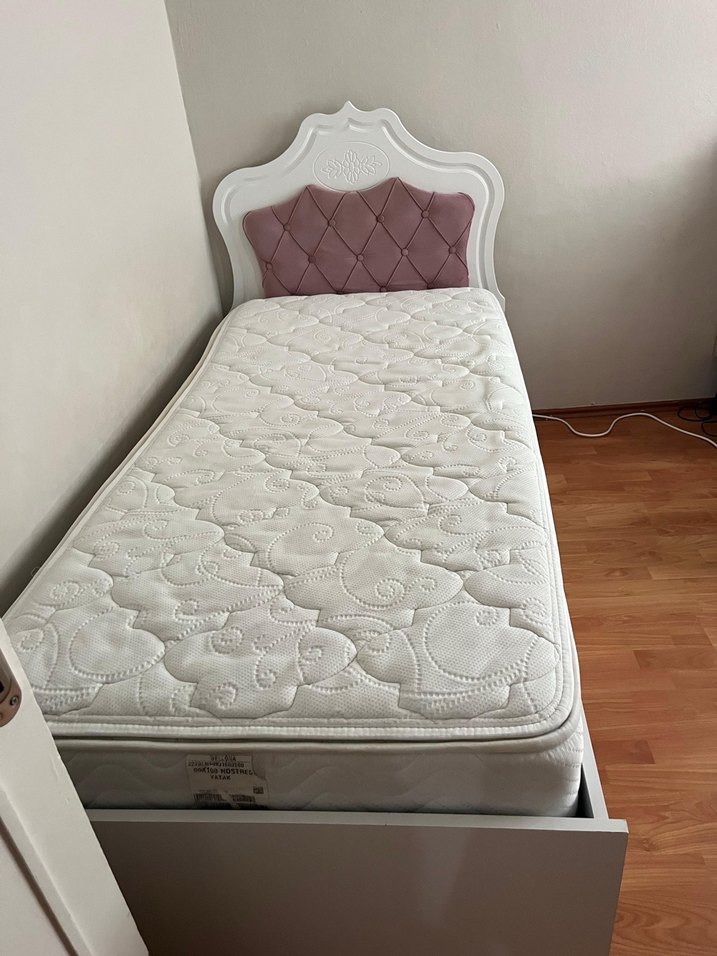 Beyaz Pastel Renkli Çekmeceli Çocuk Yatağı - Görsel 2