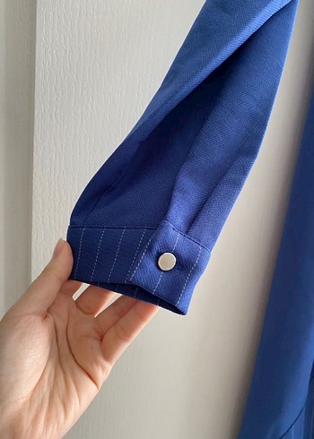 Uzun Kollu Lacivert KKadın Tunik - Görsel 2