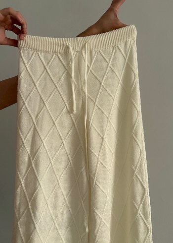 Beyaz Örgü Bohem Kadın Kazak 
Ve altı takım - Görsel 10