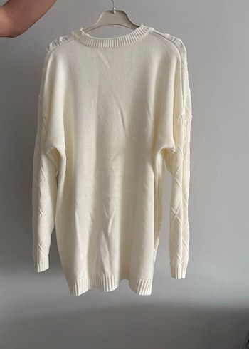 Beyaz Örgü Bohem Kadın Kazak 
Ve altı takım - Görsel 3