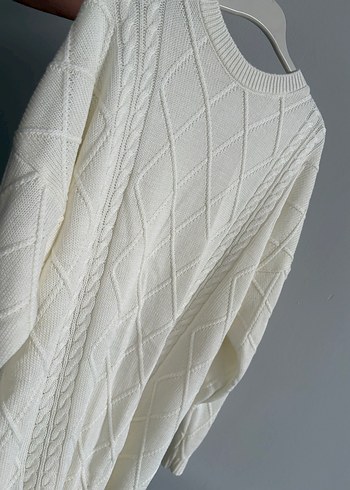 Beyaz Örgü Bohem Kadın Kazak 
Ve altı takım - Görsel 5