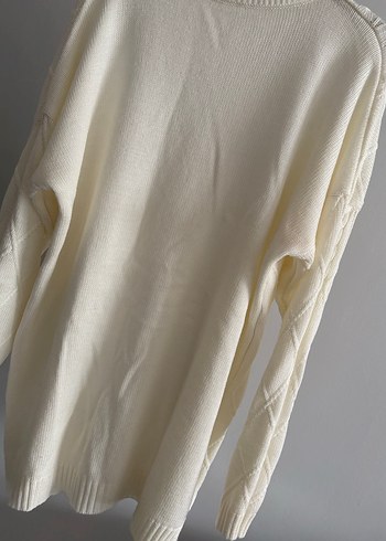 Beyaz Örgü Bohem Kadın Kazak 
Ve altı takım - Görsel 4