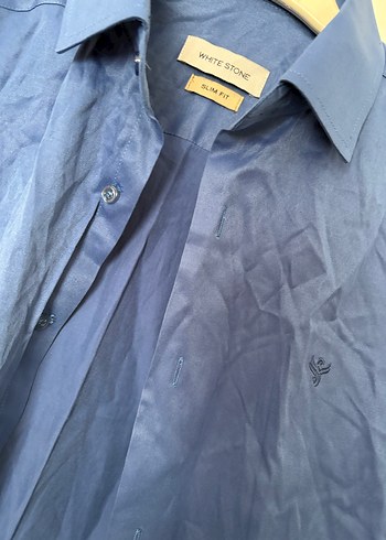 Mavi Düğmeli Uzun Kollu Erkek Gömlek - Görsel 2